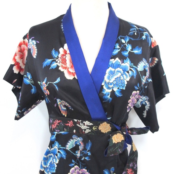 Just Cavalli Tops - Just Cavalli Roberto Silk Kimono Wrap Top Blouse